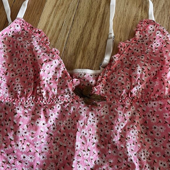 Victoria's Secret Cotton Pajama Bottom Capris tank‎ lace  sz medium large floral - Picture 4 of 9